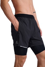 Bilde av 2XU M's Aero 2-In-1 5 Inch Shorts Black/Silver Reflective