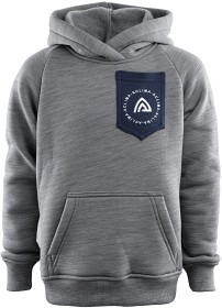 Bilde av Aclima Junior FleeceWool Hoodie Grey melange / Navy Blazer