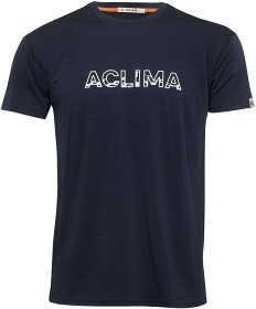 Bilde av Aclima M's LightWool Tee Logo Navy Blazer