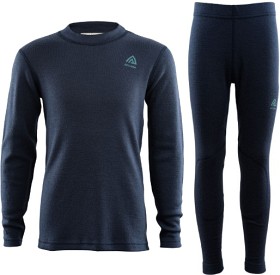 Bilde av Aclima Pakke UndertøyWarmWool Crewneck + Longs Junior Navy/Blazer