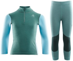 Bilde av Aclima Pakke Undertøy WarmWool Mockneck + Longs Children North Atlantic/Reef Waters