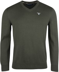 Bilde av Barbour M's Organic V-Neck Dark Olive