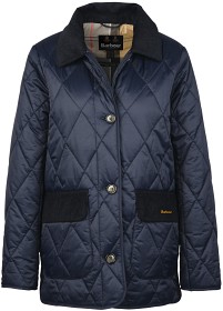 Bilde av Barbour W's Bragar Quilted Jacket Dark Navy/Dress Tartan