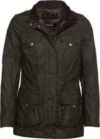 Bilde av Barbour W's Lightweight Defence Waxed Cotton Jacket Archive Olive/Classic