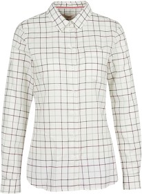 Bilde av Barbour W's Triplebar Shirt Cloud/Winter Green