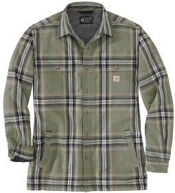 Bilde av Carhartt M's Flannel Sherpa Lined Shirt Jacket Basil