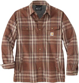 Bilde av Carhartt M's Flannel Sherpa Lined Shirt Jacket Burnt Sienna