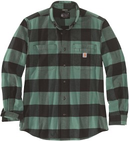 Bilde av Carhartt M's Midweight Flannel L/S Plaid Shirt Slate Green