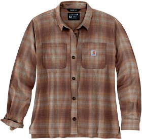 Bilde av Carhartt W's Midweight Flannel L/S Plaid Shirt Stucco