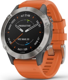 Bilde av Garmin Fenix 6 Sapphire Titan with Orange Band