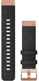 Bilde av Garmin QuickFit 20 mm Watch Band Hthr Black Nylon with Rose Gold