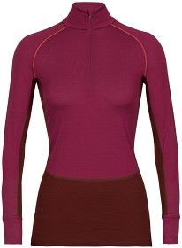 Bilde av Icebreaker W's ZoneKnit 260 LS Half Zip Cherry/Espresso/Flash/Cb