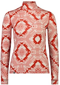 Bilde av Mons Royale W's Cascade Merino Flex 200 Mock Neck LS Retro Red Nordtek