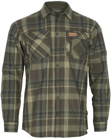 Bilde av Pinewood M's Lappland Rough Flannel Shirt Green/Brown