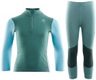 Aclima Pakke Undertøy WarmWool Mockneck + Longs Children North Atlantic/Reef Waters