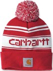 Carhartt M's Knit Cuffed Logo Beanie Red Winter White
