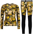 Mons Royale Undertøys pakke Cascade Merino Flex 200 Long Sleeve + Legging Floral Camo Dame