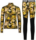 Mons Royale Undertøys pakke Cascade Merino Flex 200 Mockneck Long Sleeve + Legging Floral Camo Dame